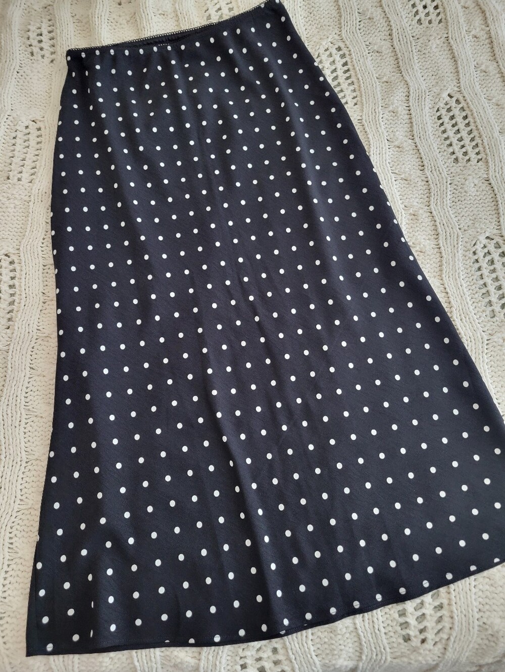 Aeropostale black and white polka dot maxi skirt